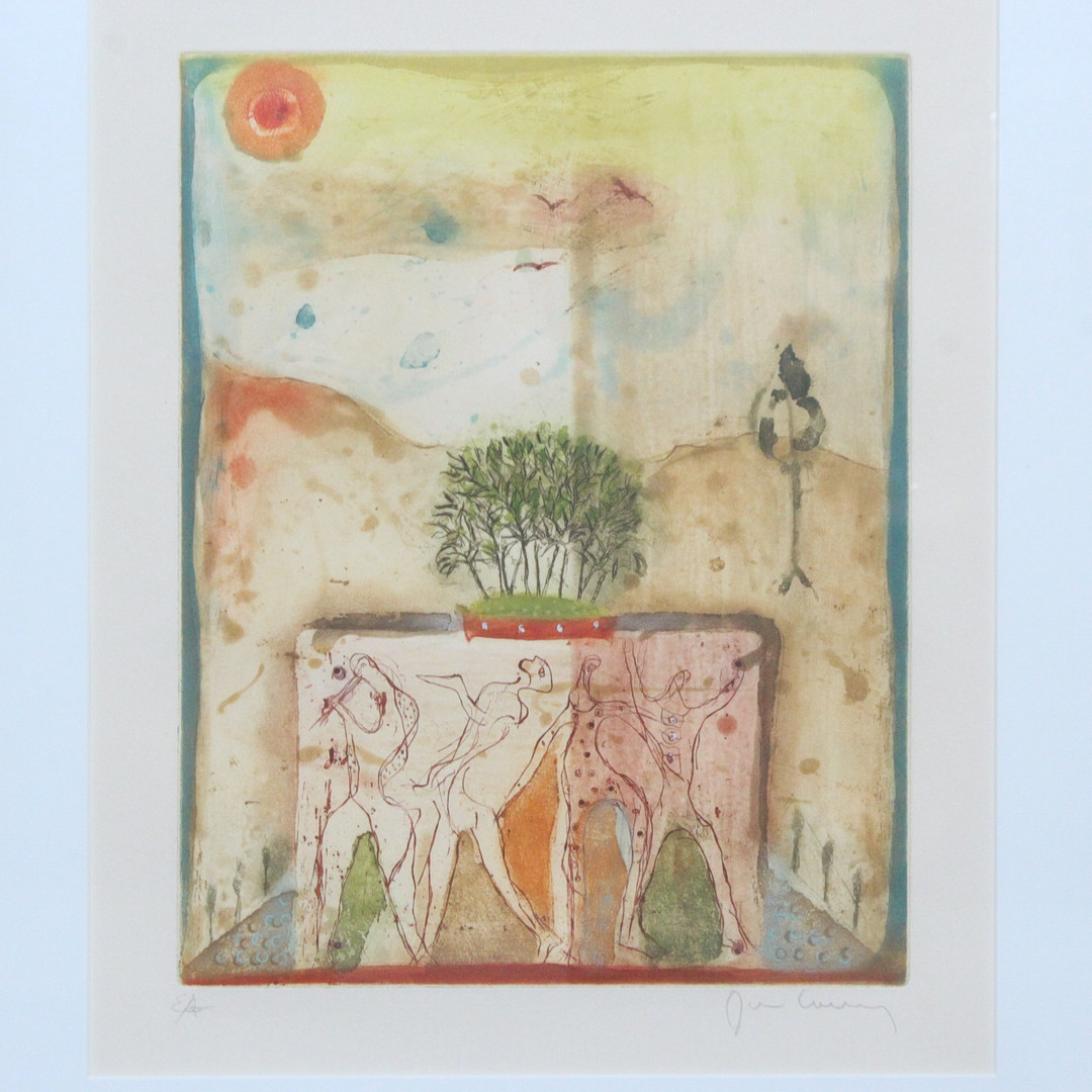 RENÉ CARCAN (1925-1993). Farbradierung, '' Ohne Titel '' , signiert.