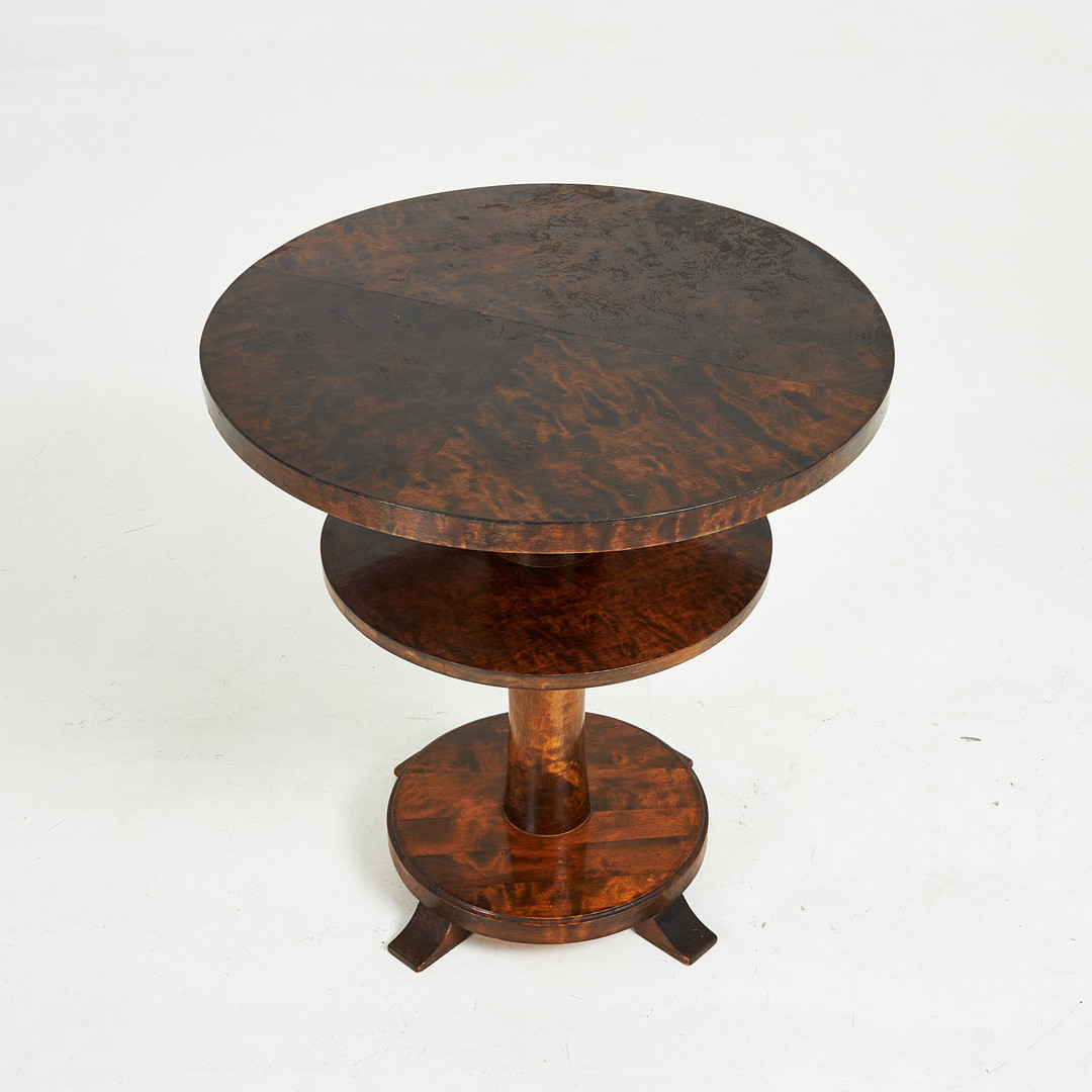 BORD, med hylla, bonad björk, 1920-/30-tal, funkis.