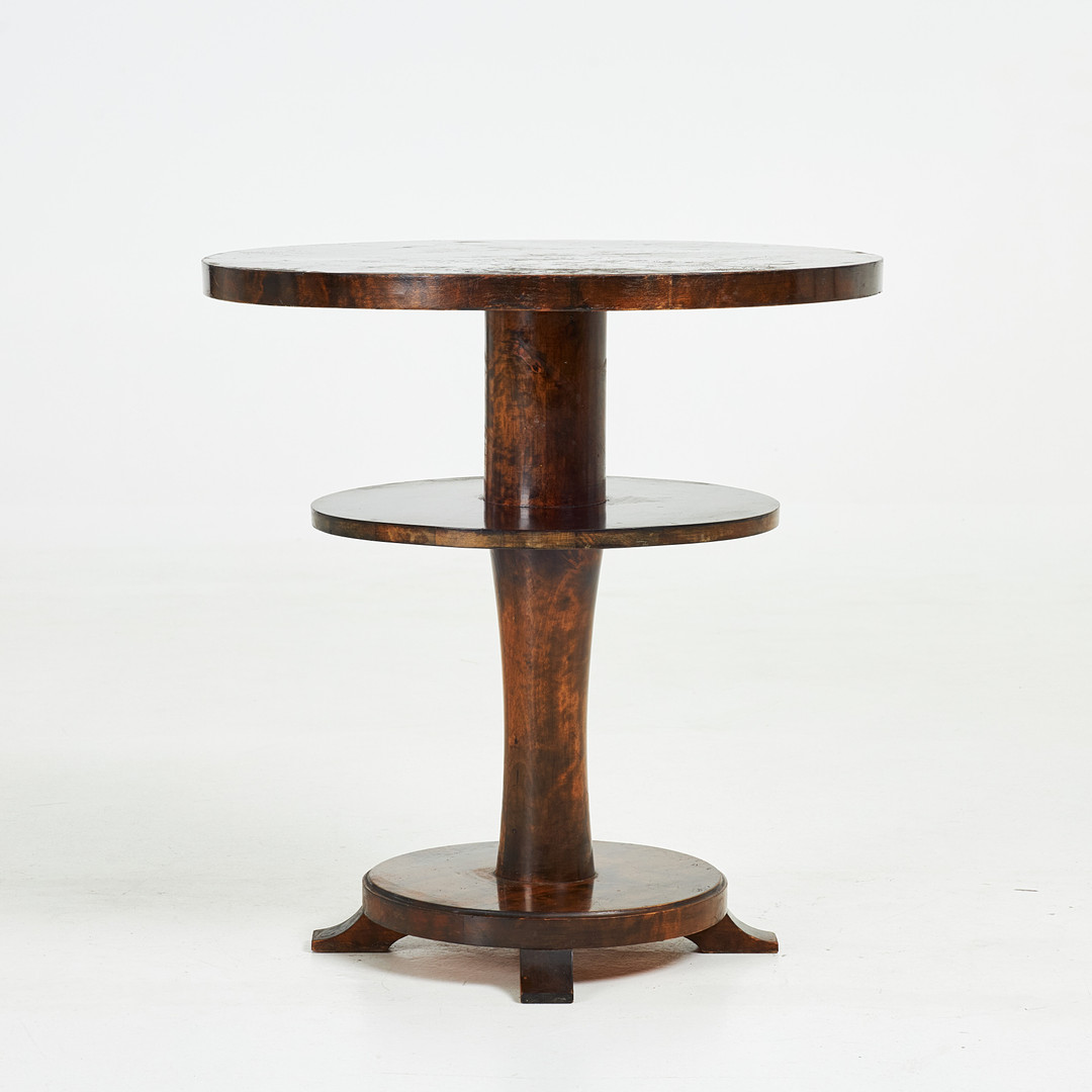 BORD, med hylla, bonad björk, 1920-/30-tal, funkis.