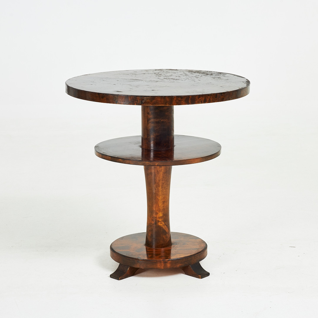 BORD, med hylla, bonad björk, 1920-/30-tal, funkis.