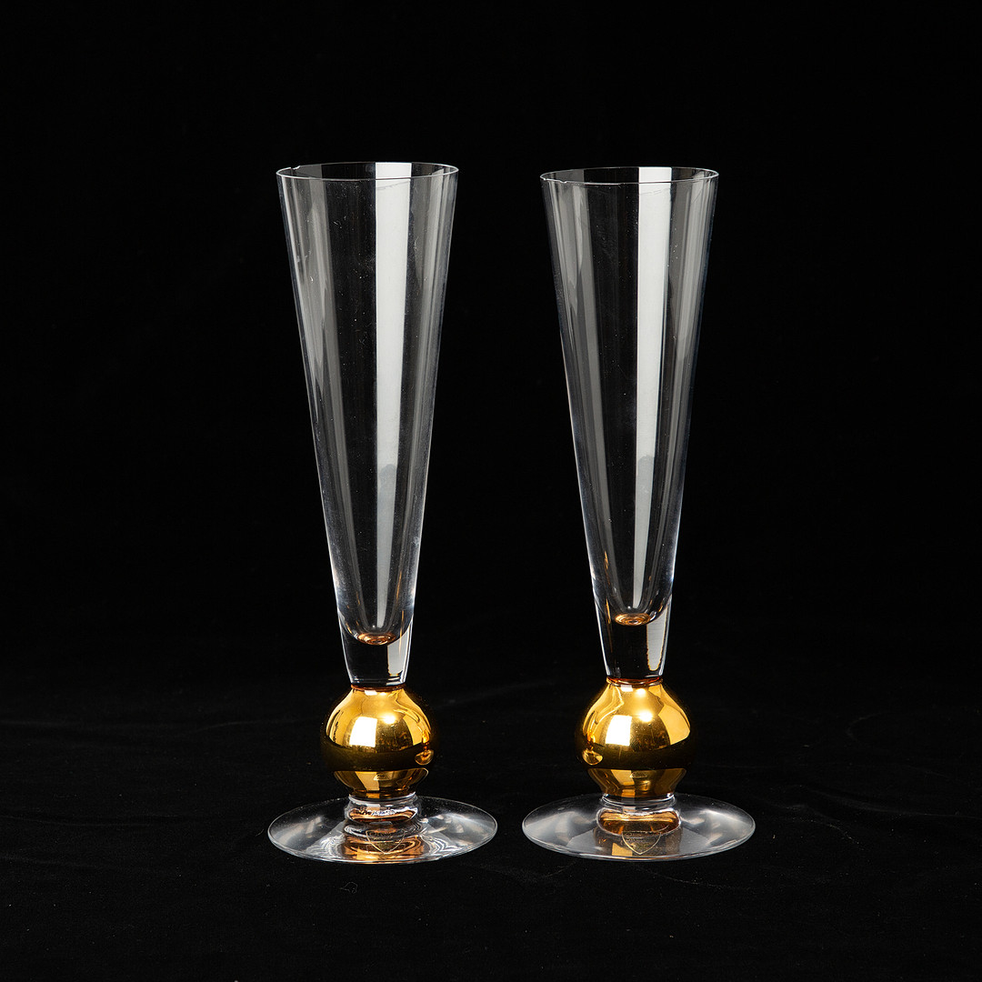 GUNNAR CYRÉN. Champagneglas, 9 st,