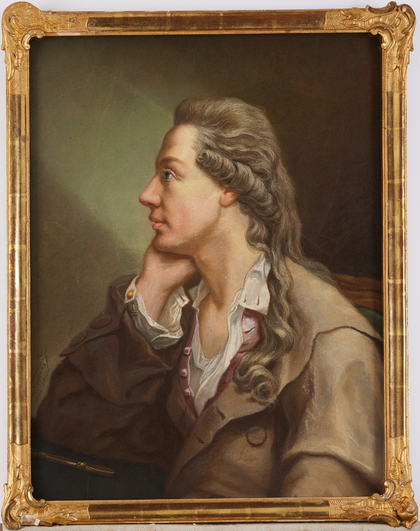 HENRY SCHÄF (SVERIGE, OMKRING 1900). Efter Carl Fredric von Breda (1759-1818), självporträtt, pastell, signerad H. Schäf Kop, daterad 1903.