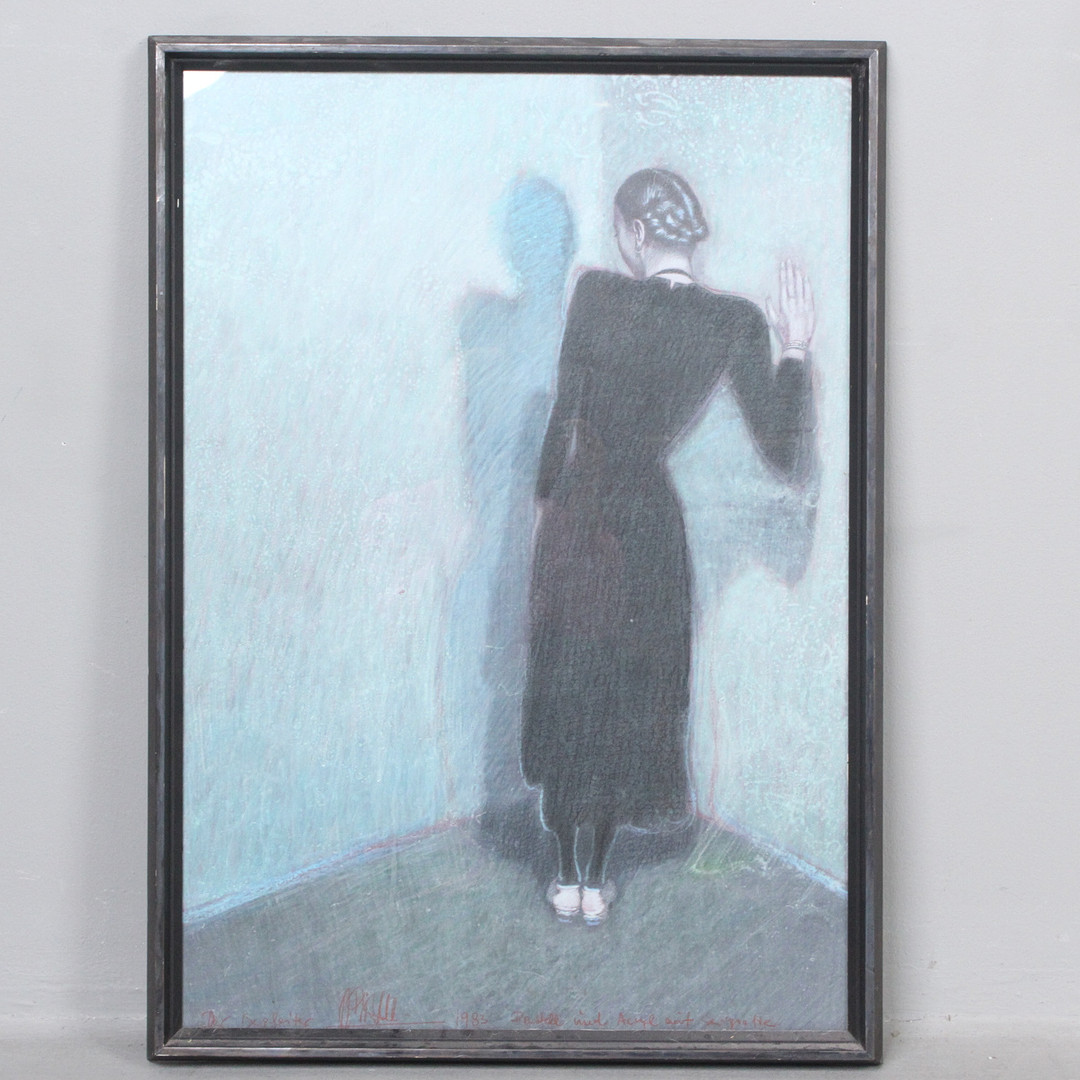 WILLI KISSMER (1951-2018). Pastell, Acryl auf Serigrafie, '' Der Begleiter '' (1983).