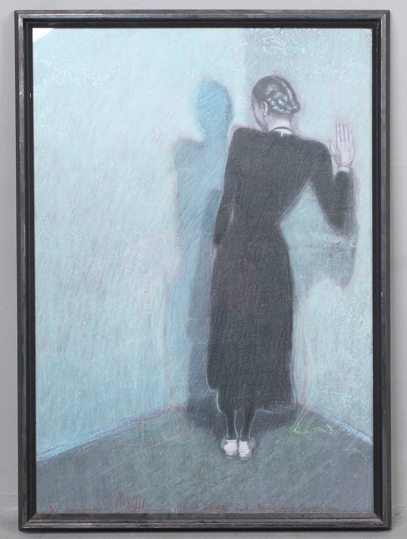 WILLI KISSMER (1951-2018). Pastell, Acryl auf Serigrafie, '' Der Begleiter '' (1983).