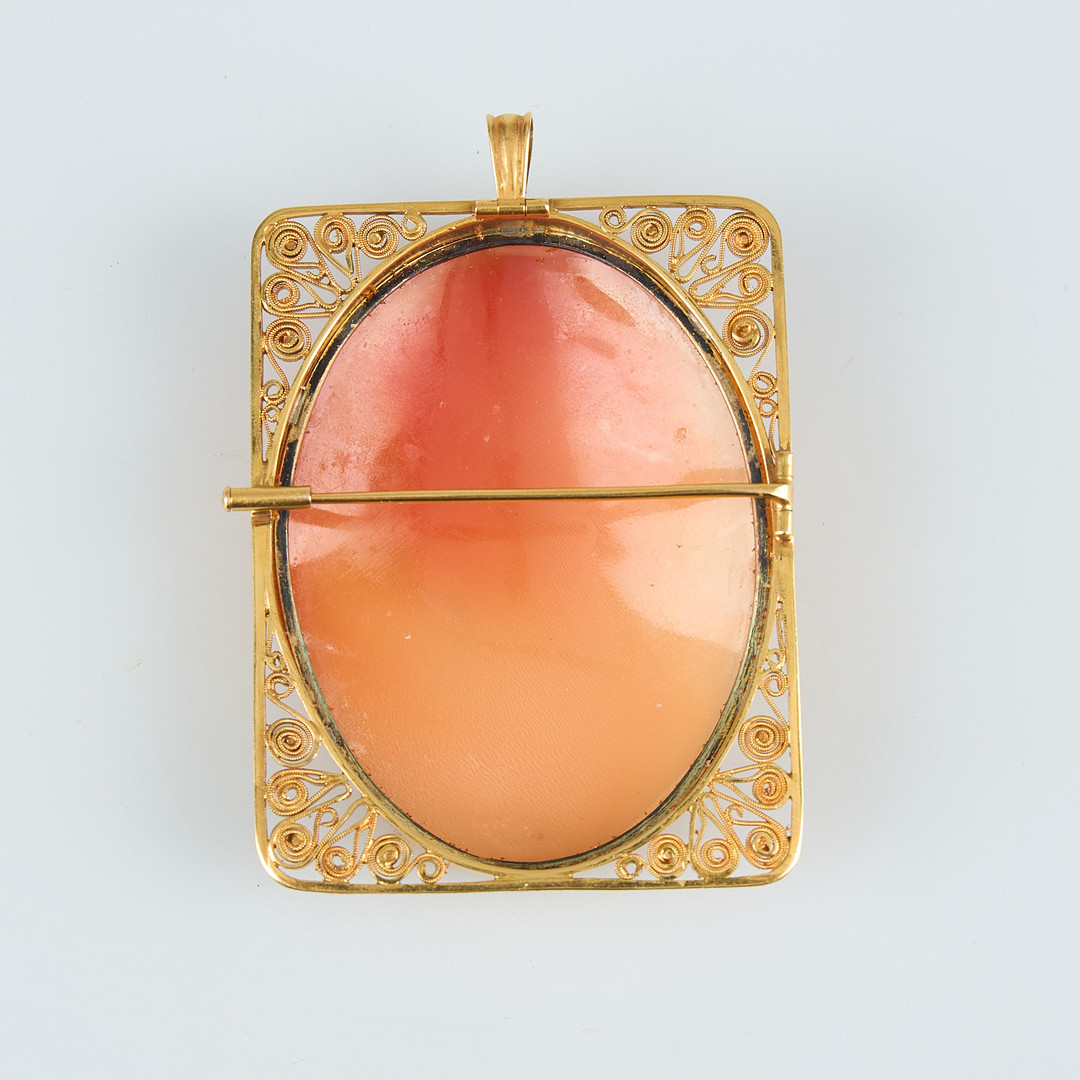 BROSCH / HÄNGE, camé, 18K guld. Ragnar Sigfrid Vårvik, Åbo 1955.