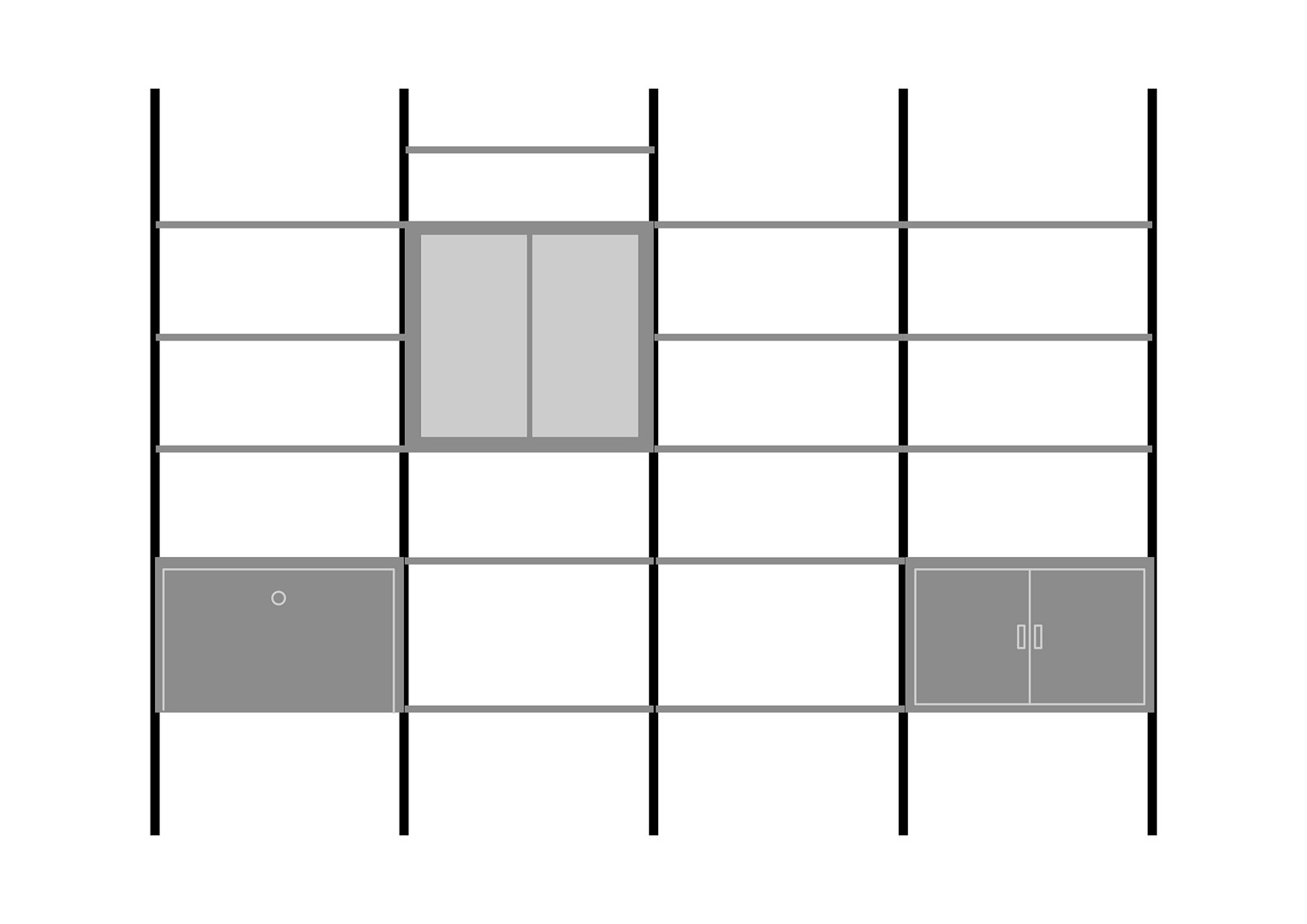 RUD THYGESEN & JOHNNY SØRENSEN. HG (Hansen & Guldborg) Møbler. Modulares Teak Regalsystem.