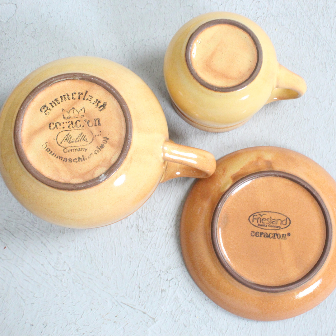 Restservice / Speise- / Kafeeservice, u.a. Friesland / Melitta, Form 'Ammerland', Keramik, 1970er Jahre.