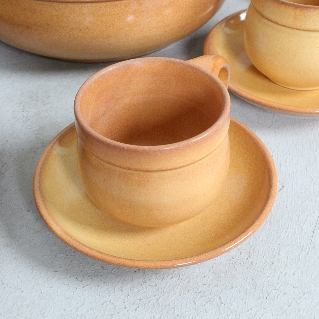 Restservice / Speise- / Kafeeservice, u.a. Friesland / Melitta, Form 'Ammerland', Keramik, 1970er Jahre.