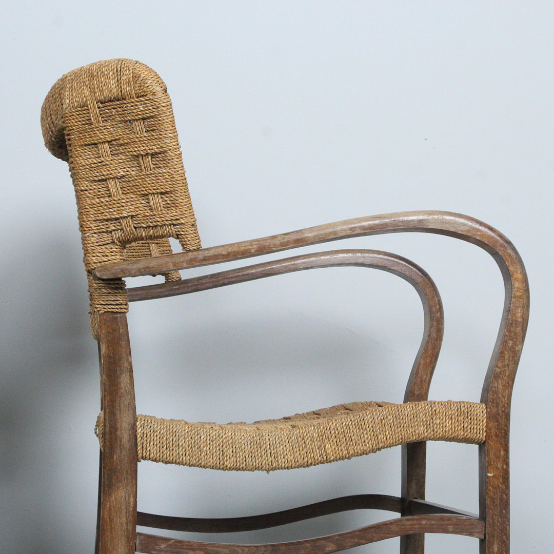 ERICH DIECKMANN. Paar Sessel / Lounge Chairs, Seilgeflecht, 1940er / 1950er Jahre.