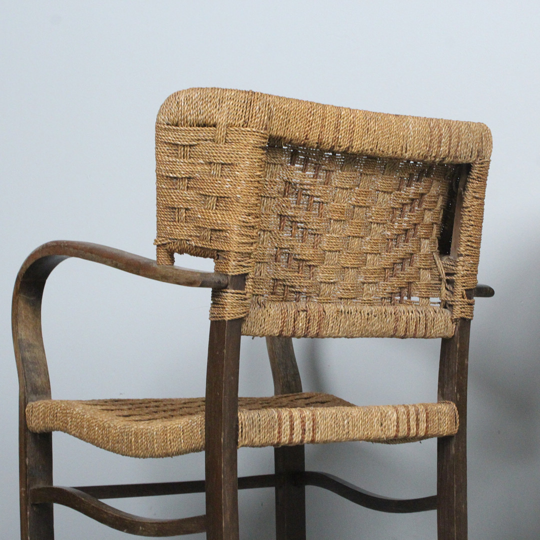 ERICH DIECKMANN. Paar Sessel / Lounge Chairs, Seilgeflecht, 1940er / 1950er Jahre.