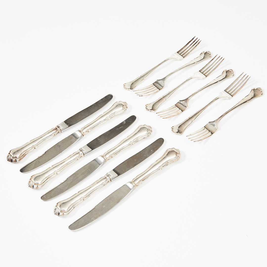 BESTICK, 12 dlr., silver, Finland, 1900-tal, modell Chippendale.
