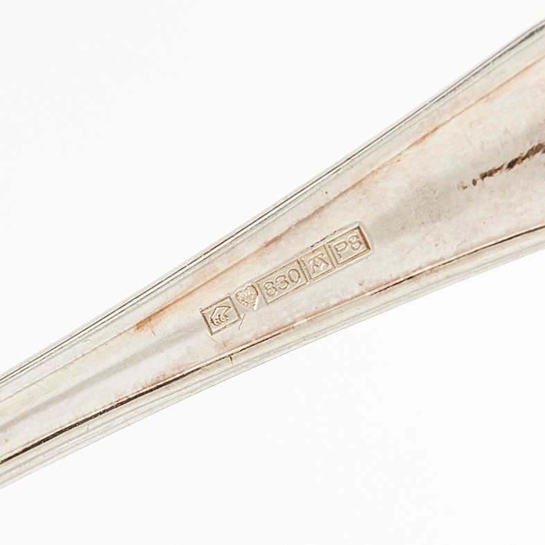 BESTICK, 12 dlr., silver, Finland, 1900-tal, modell Chippendale.