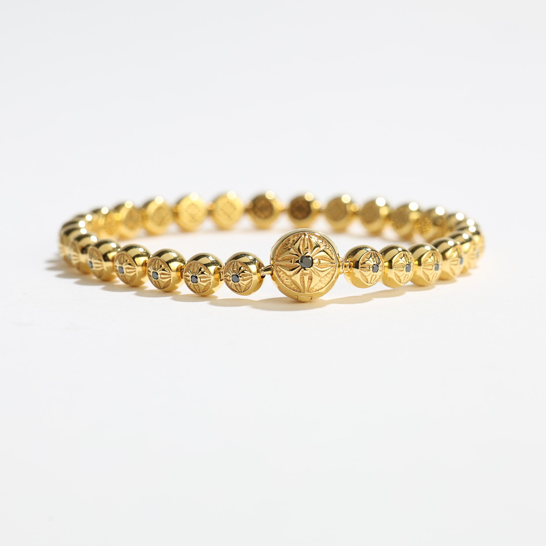 SHAMBALLA JEWELS, Tennis bracelet, 18K guld, svarta diamanter, 0.36 ct, med certifikat och ask.