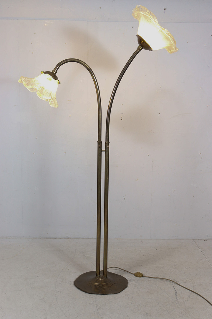 LOTHAR KLUTE. Brutalistische Stehleuchte/Stehlampe von Lothar Klute, Deutschland, 1980er Jahre.
