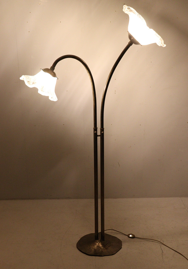 LOTHAR KLUTE. Brutalistische Stehleuchte/Stehlampe von Lothar Klute, Deutschland, 1980er Jahre.