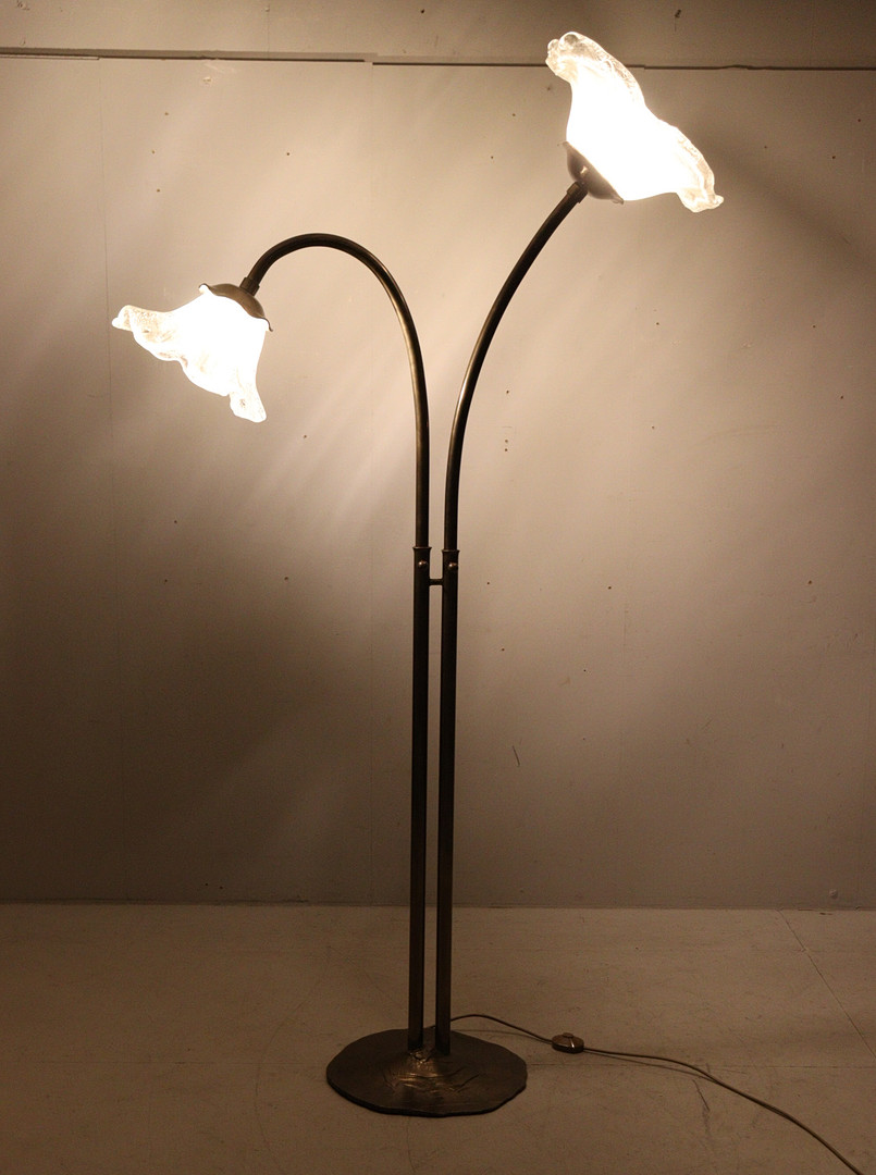 LOTHAR KLUTE. Brutalistische Stehleuchte/Stehlampe von Lothar Klute, Deutschland, 1980er Jahre.