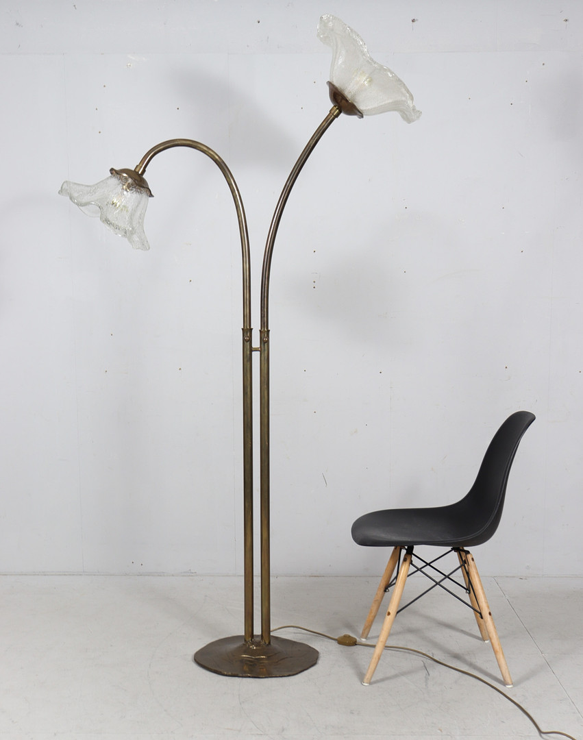 LOTHAR KLUTE. Brutalistische Stehleuchte/Stehlampe von Lothar Klute, Deutschland, 1980er Jahre.
