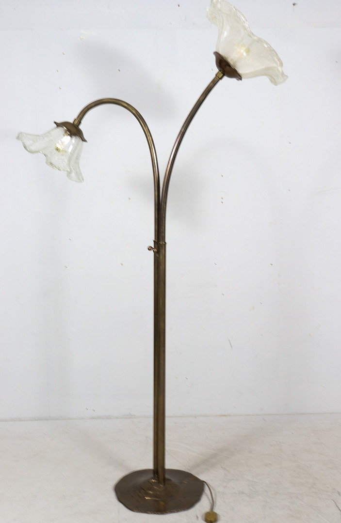 LOTHAR KLUTE. Brutalistische Stehleuchte/Stehlampe von Lothar Klute, Deutschland, 1980er Jahre.