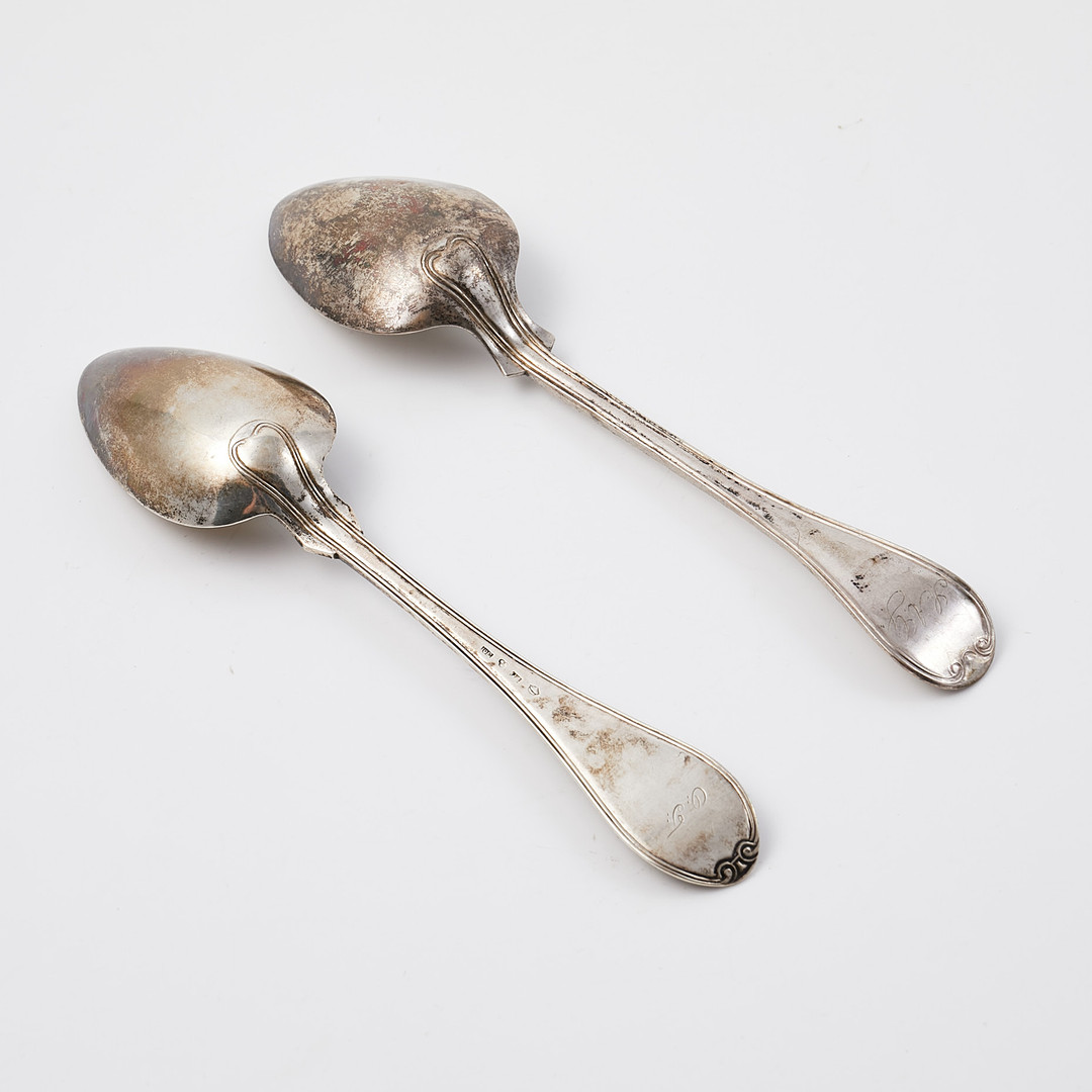 SKEDAR, 2 st, silver, Jonas O. Engberg Vänersborg 1846, samt Nils Leonard Dahlström Örebro 1861.