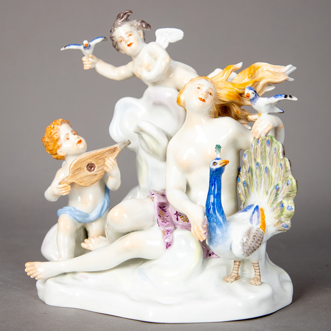 JOHANN JOACHIM KAENDLER (1706-1775). Figurengruppe aus der allegorischen Serie ´Vier Elemente`, Meissen, nach 1950 (4).