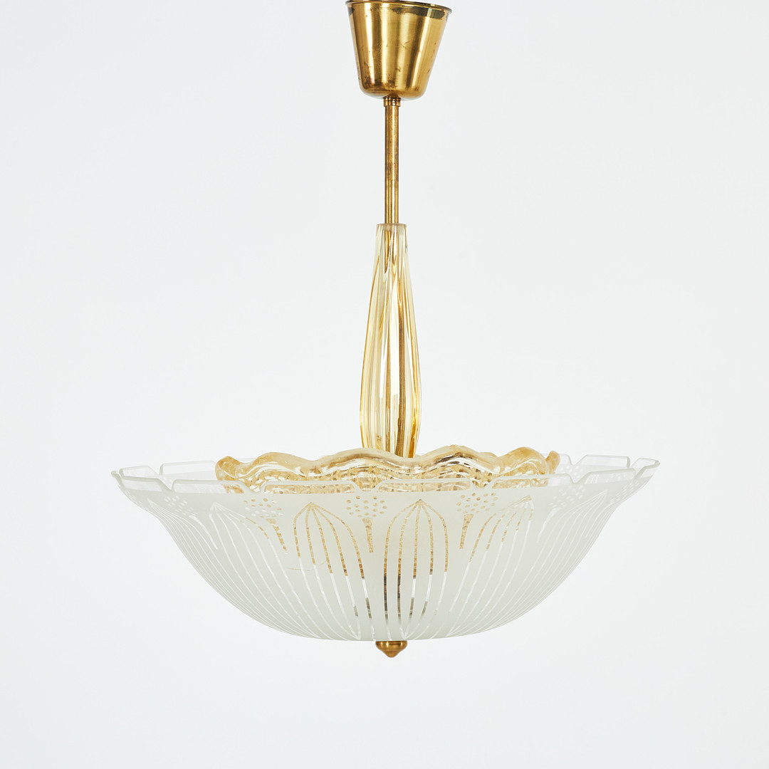 TAKLAMPA, Swedish modern, Orrefors.