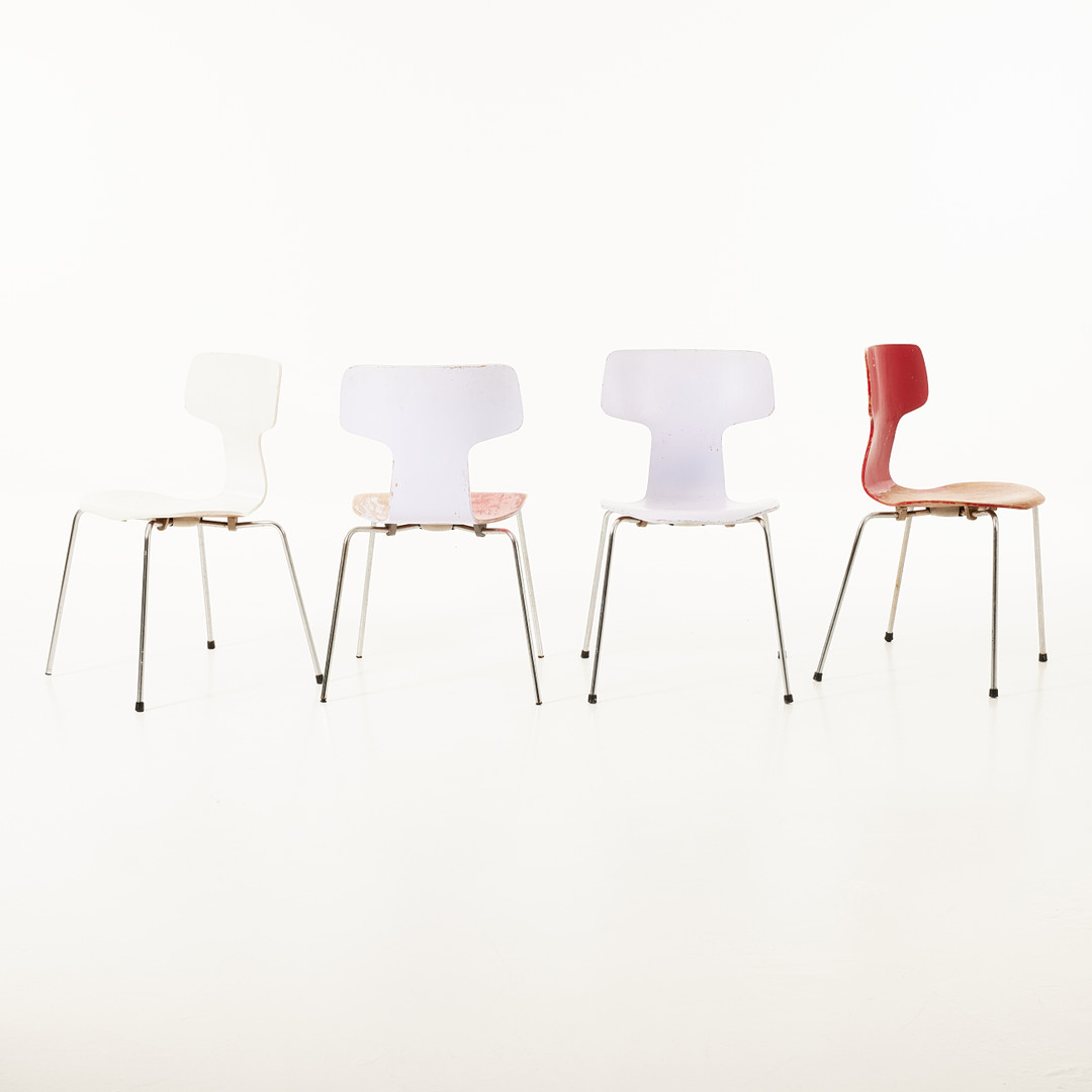 ARNE JACOBSEN. Stolar, 6 st, Fritz Hansen, modell 3103 Hammer Chair.