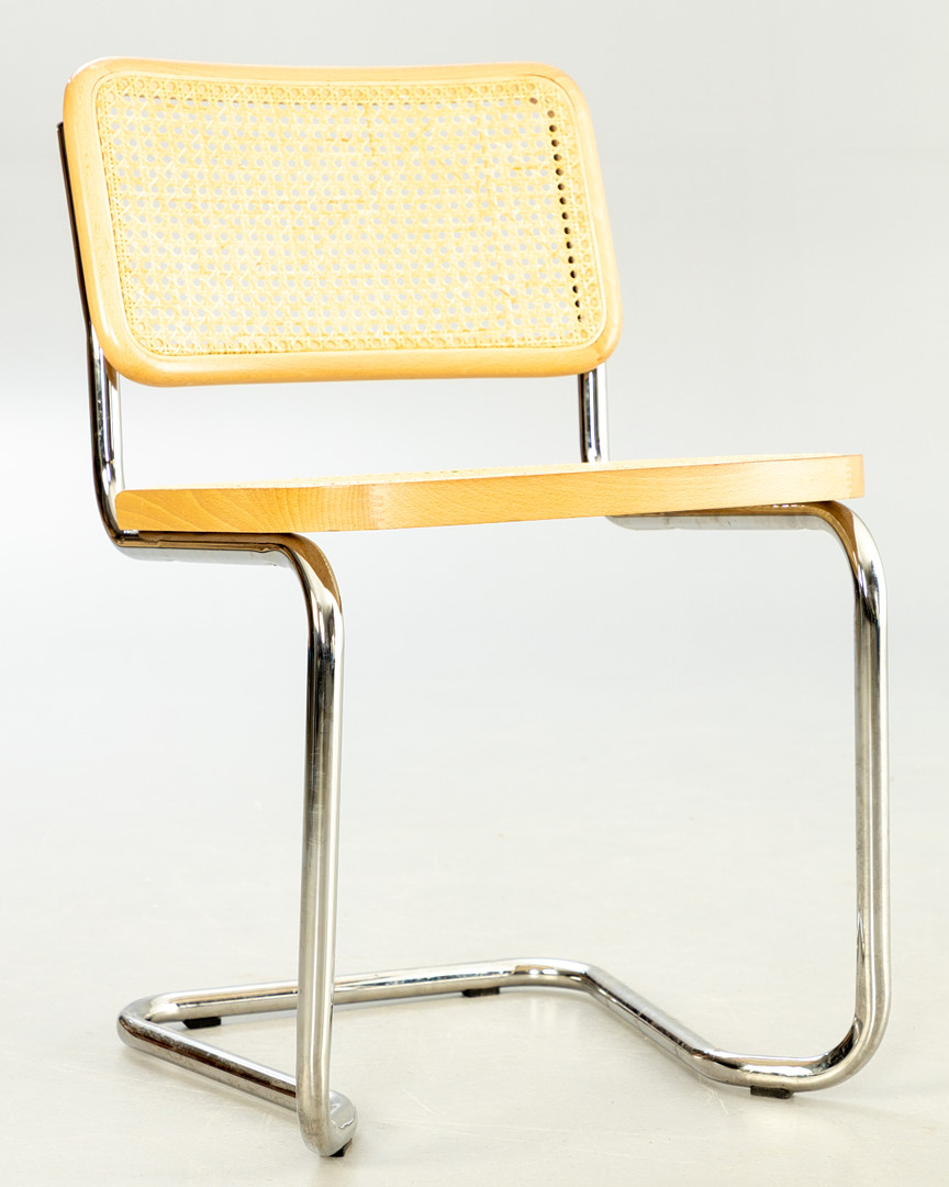 Freischwinger nach Thonet, Rattan und Chrom, Italien, 1980-1990er Jahre (3).