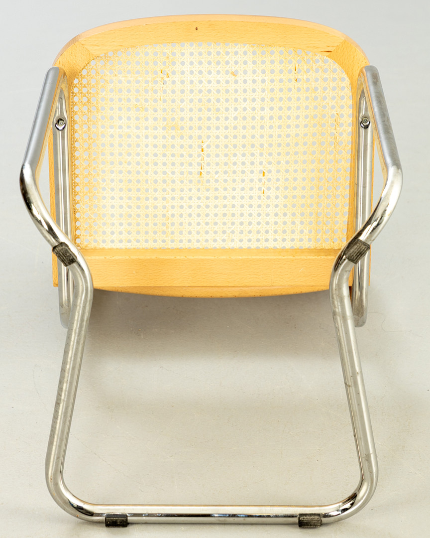 Freischwinger nach Thonet, Rattan und Chrom, Italien, 1980-1990er Jahre (3).