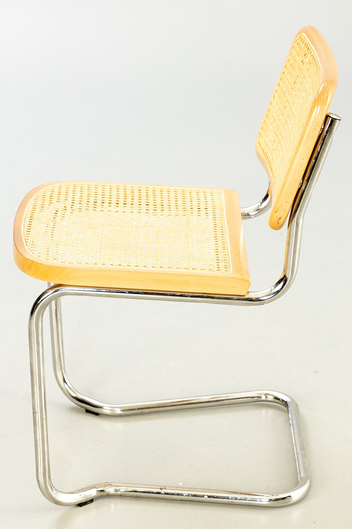 Freischwinger nach Thonet, Rattan und Chrom, Italien, 1980-1990er Jahre (3).