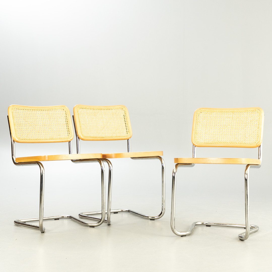 Freischwinger nach Thonet, Rattan und Chrom, Italien, 1980-1990er Jahre (3).