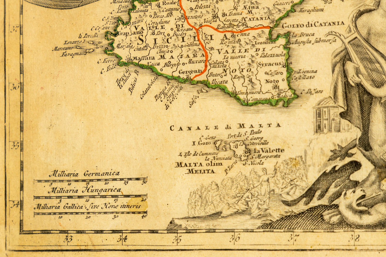 JOHANN BAPTISTA HOMANN (1664-1724). Karte des Verlaufs der Donau: Fluviorum in Europa principis Danubii cum adiacentibus Regnis.