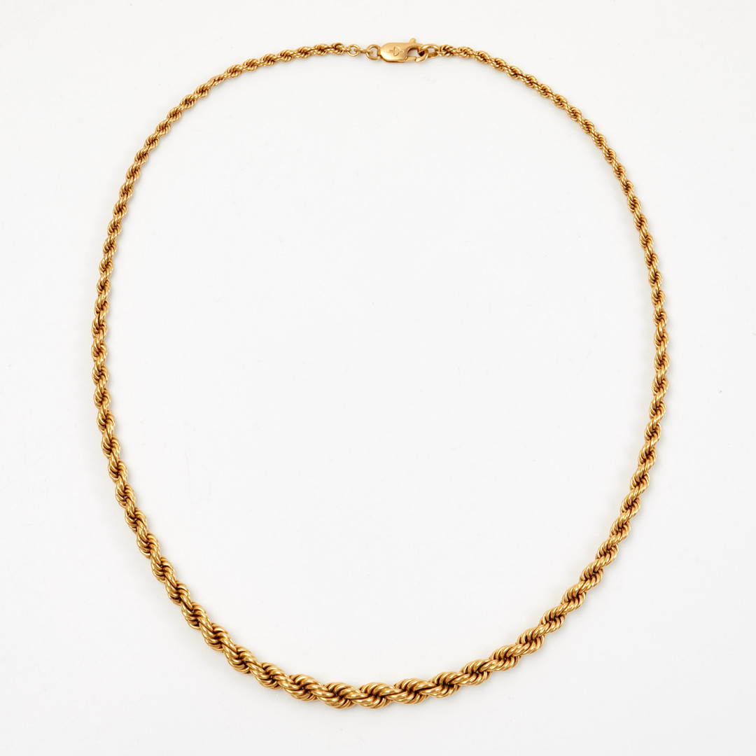 COLLIER, 18 k guld, tvinnad länk Balestra Italien.