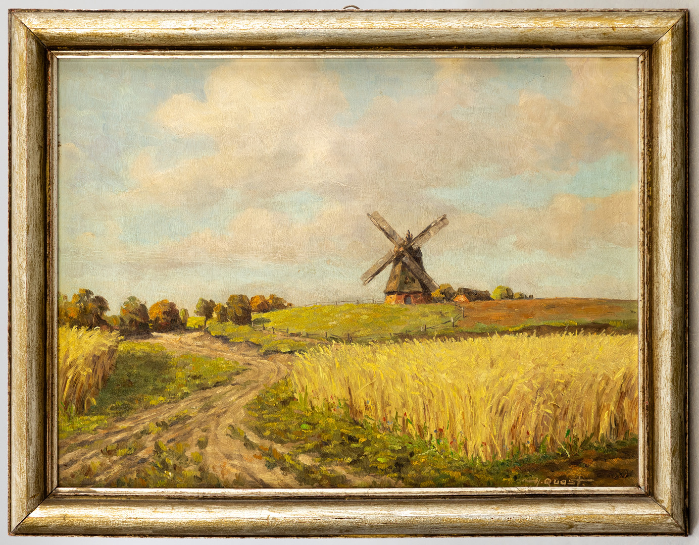 HANS QUAST (1894-?). Norddeutsche Sommerlandschaft mit Mühle.