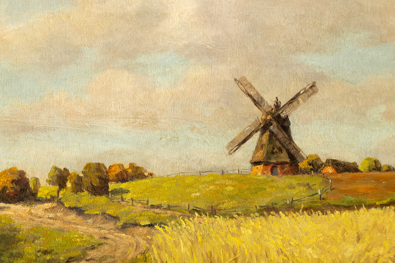 HANS QUAST (1894-?). Norddeutsche Sommerlandschaft mit Mühle.