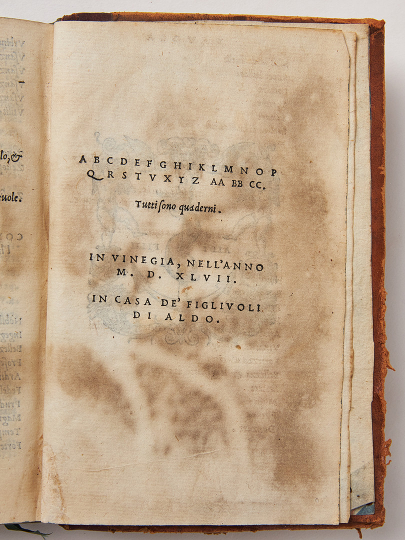 CASTIGLIONE, Il libro del cortegiano... VENICE, ALDUS PRESS, 1547.