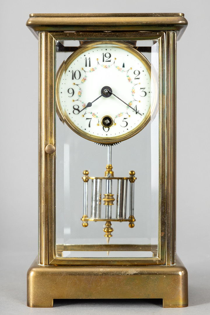Reiseuhr mit Quecksilber Pendel, Frankreich, um 1900.