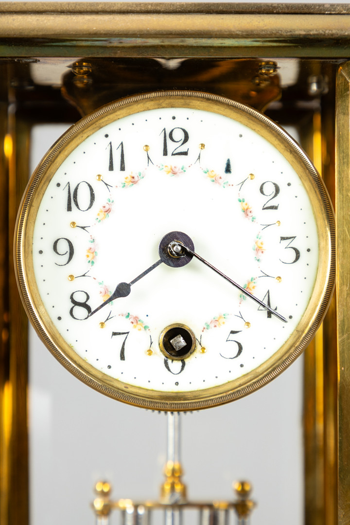 Reiseuhr mit Quecksilber Pendel, Frankreich, um 1900.