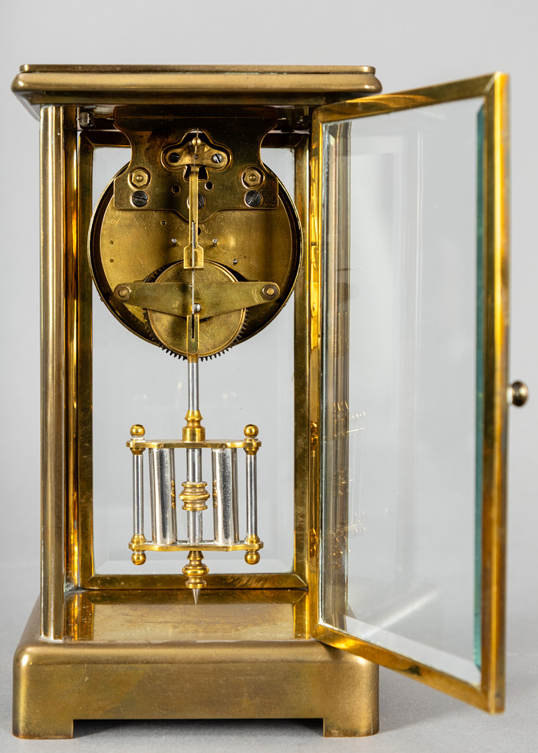Reiseuhr mit Quecksilber Pendel, Frankreich, um 1900.