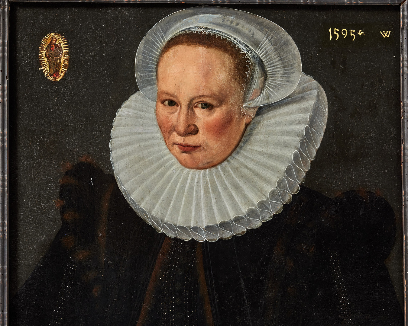FRISISK SKOLA. Damporträtt daterat 1595.