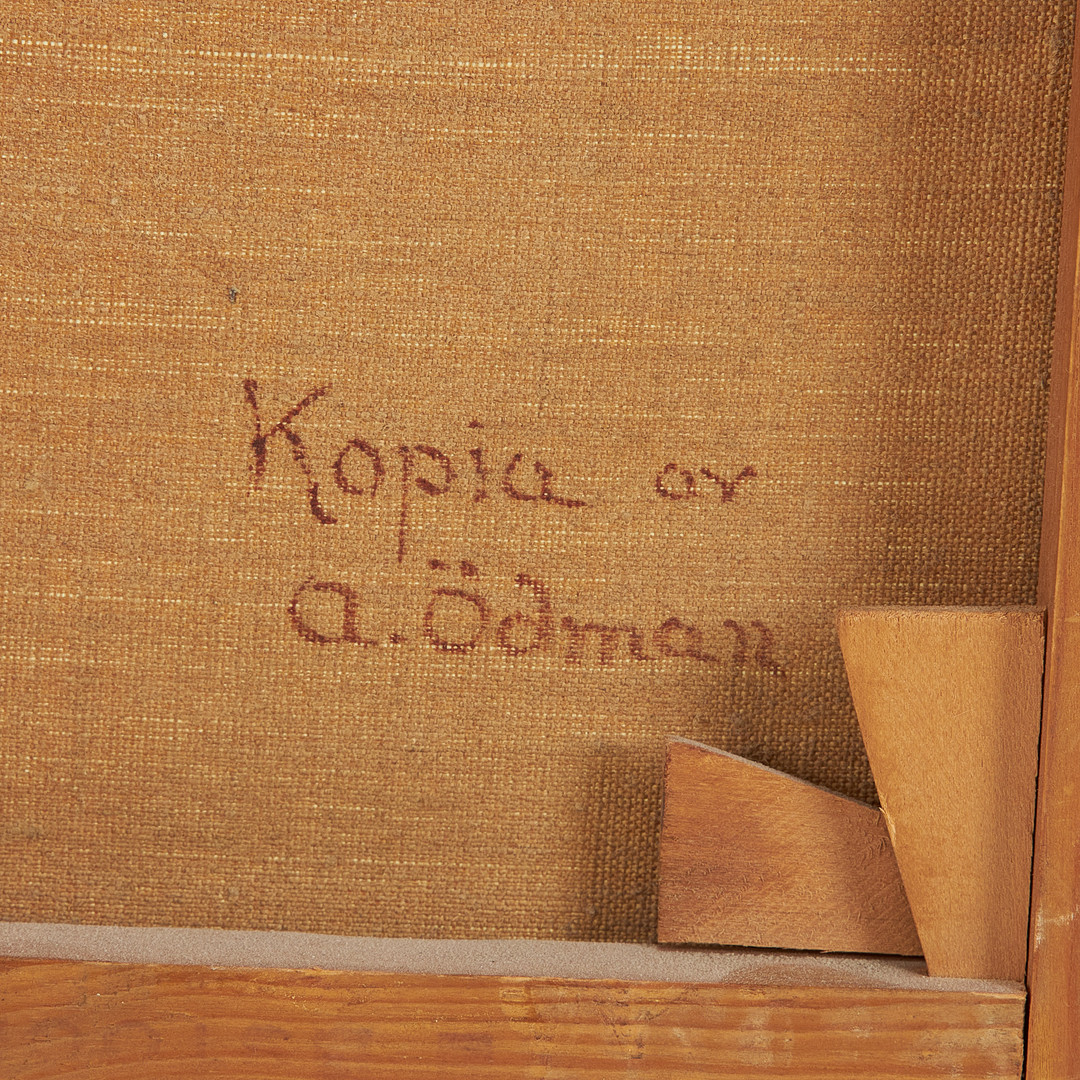 ANNA ÖDMAN 1876-1960. Porträtt, 1-par, olja på duk, troligen föreställande August Leonard Friefeldt och Gulli Söderlind, á tergo märkta kopia av a.ödman.