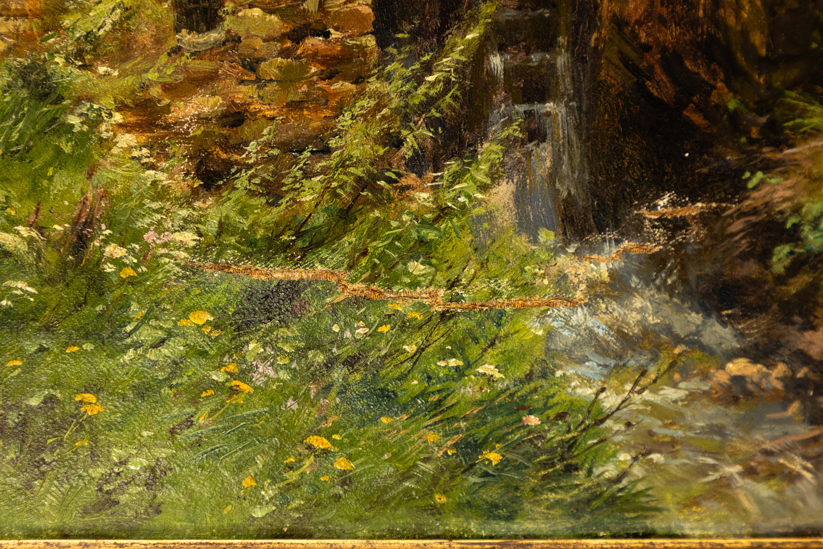 HEINRICH HARTUNG (1851-1919). Frühlingslandschaft mit Mühle.