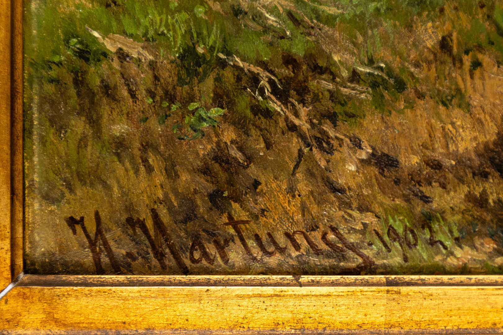 HEINRICH HARTUNG (1851-1919). Frühlingslandschaft mit Mühle.
