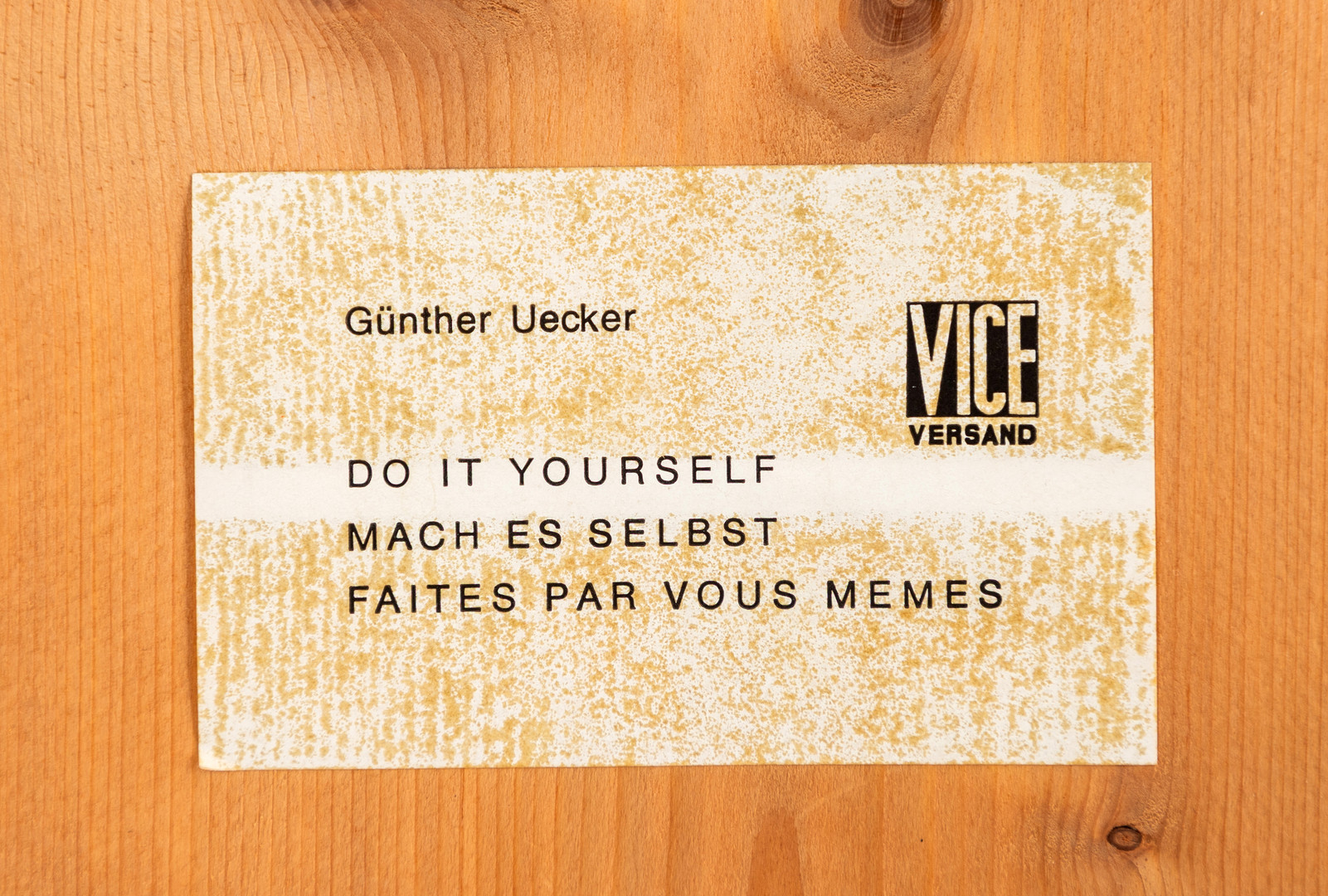 GÜNTHER UECKER (GEB. 1930). Do it yourself.