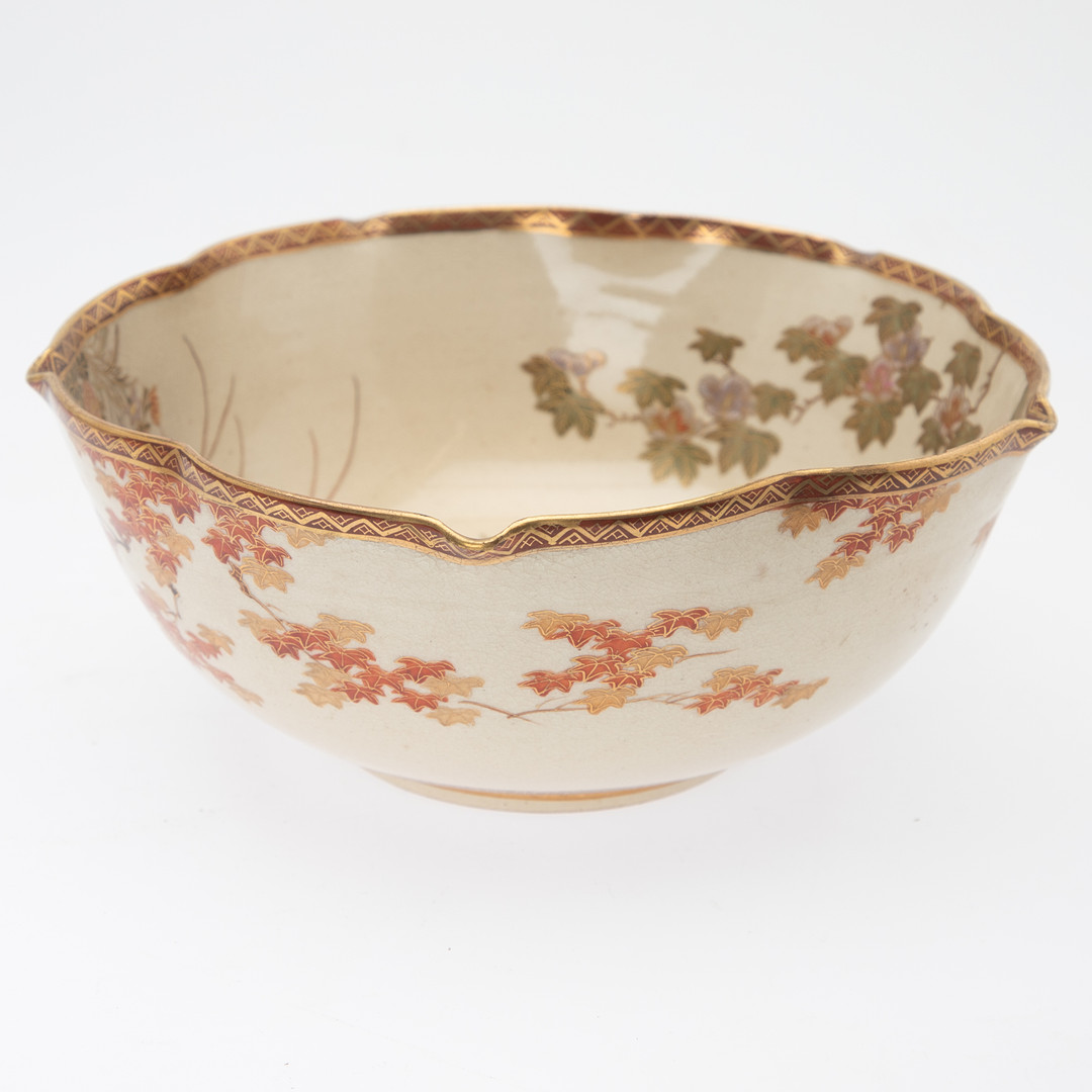 Japanische Schale / Kumme, Jahreszeit Herbst, Satsuma, Shōwa-Zeit (1926-1989).