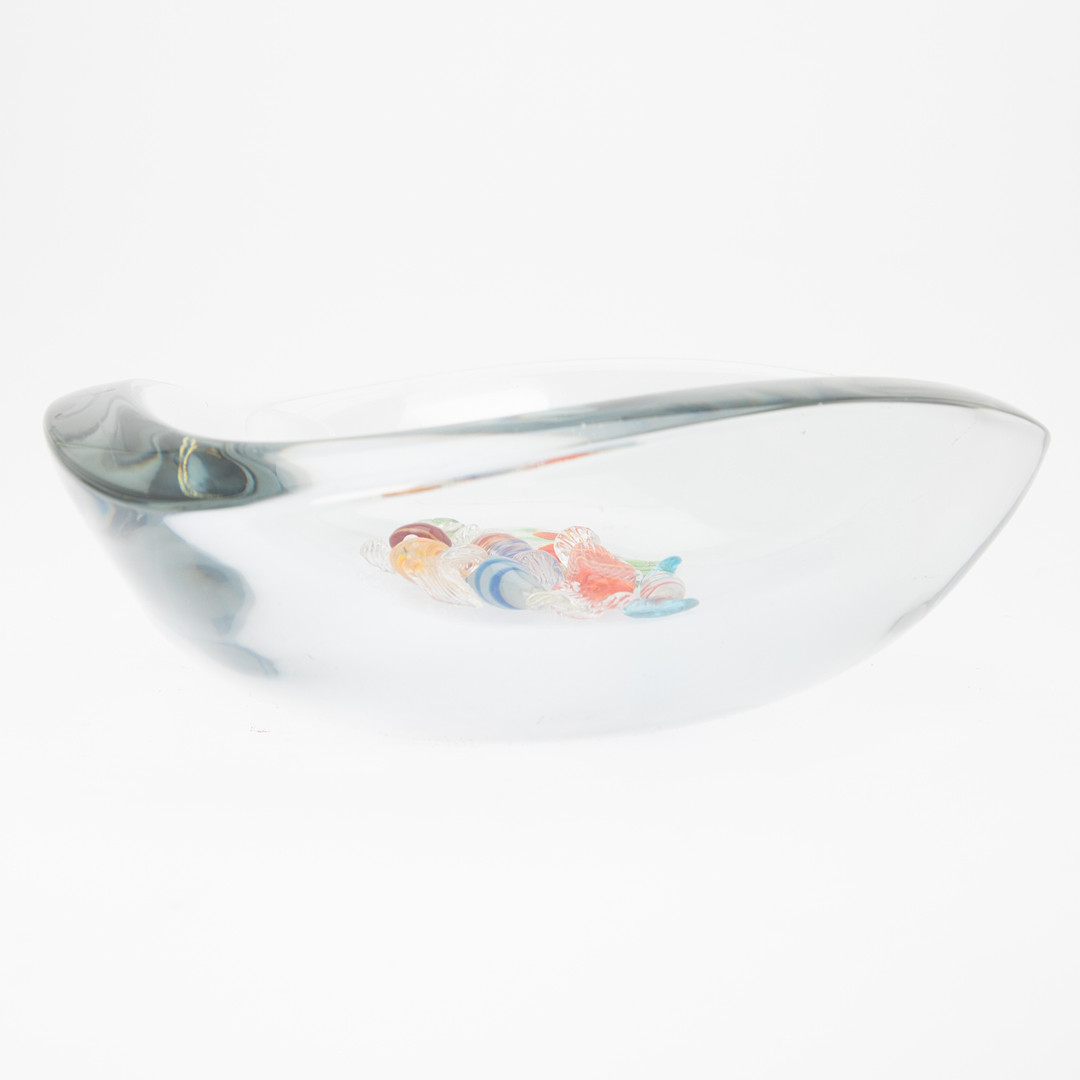 Große Glasschale mit Glasbonbons, wohl Schweden, 1990er Jahre.