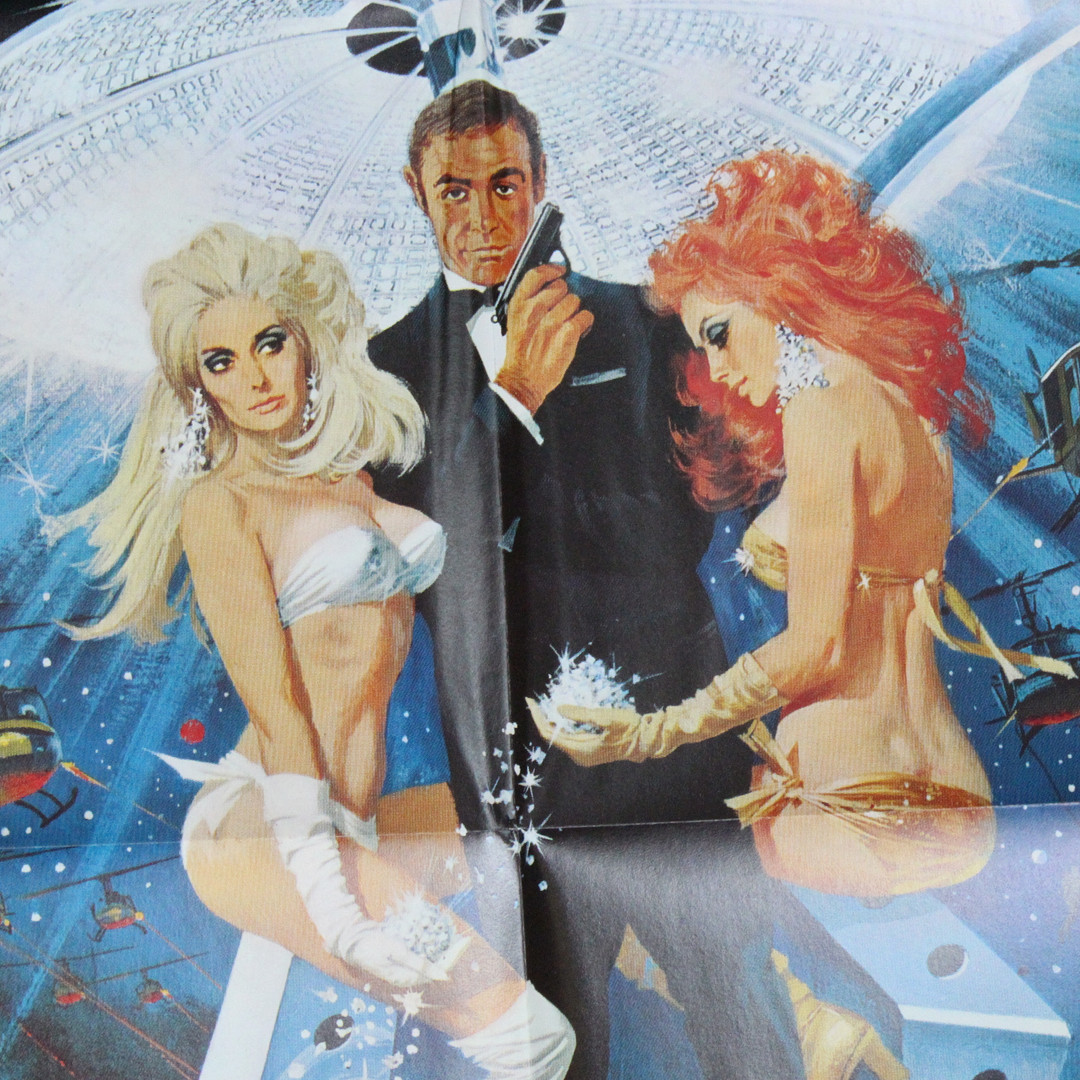 'James Bond 007 - Feuerball' und 'James Bond 007 - Diamantenfieber', deutsche Filmplakate.