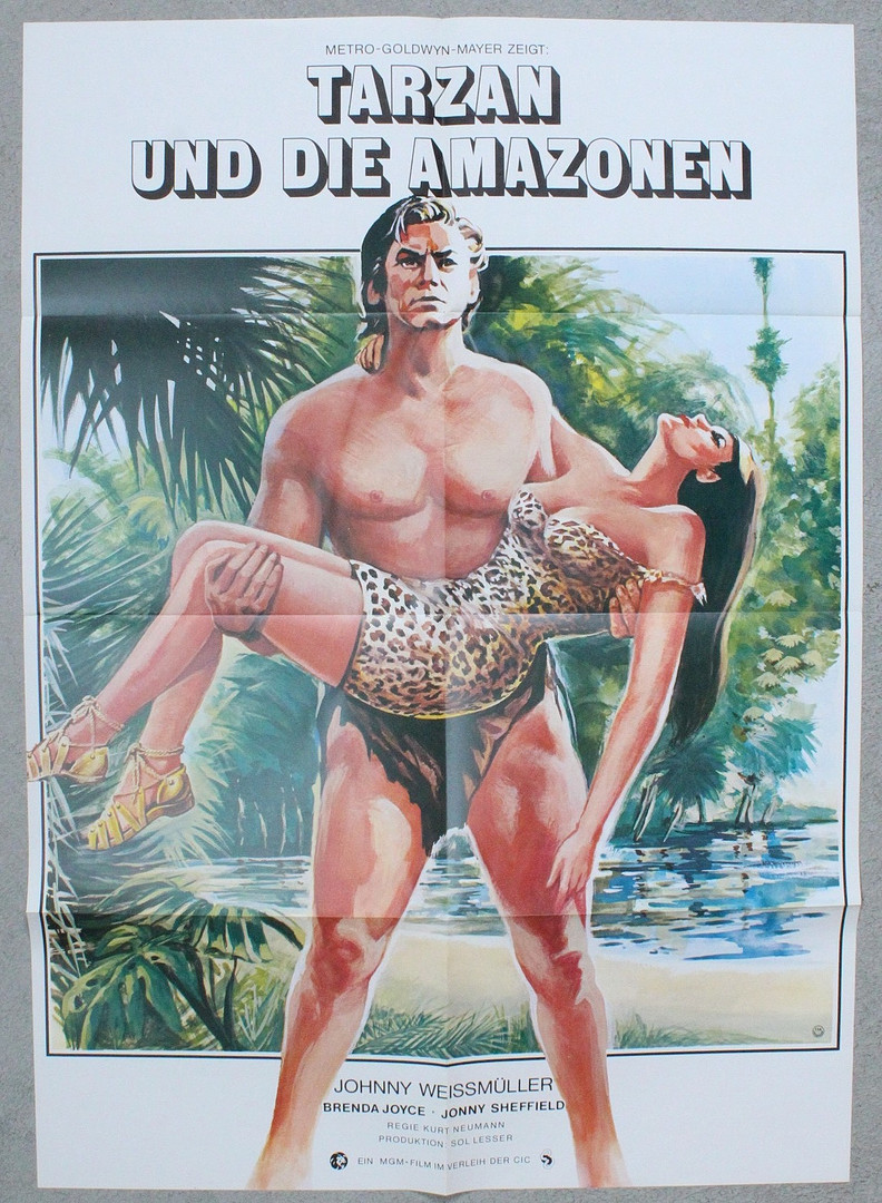 'Tarzan und das Leopardenweib' und 'Tarzan und die Amazonen', Filmplakate der Wiederaufführungen.