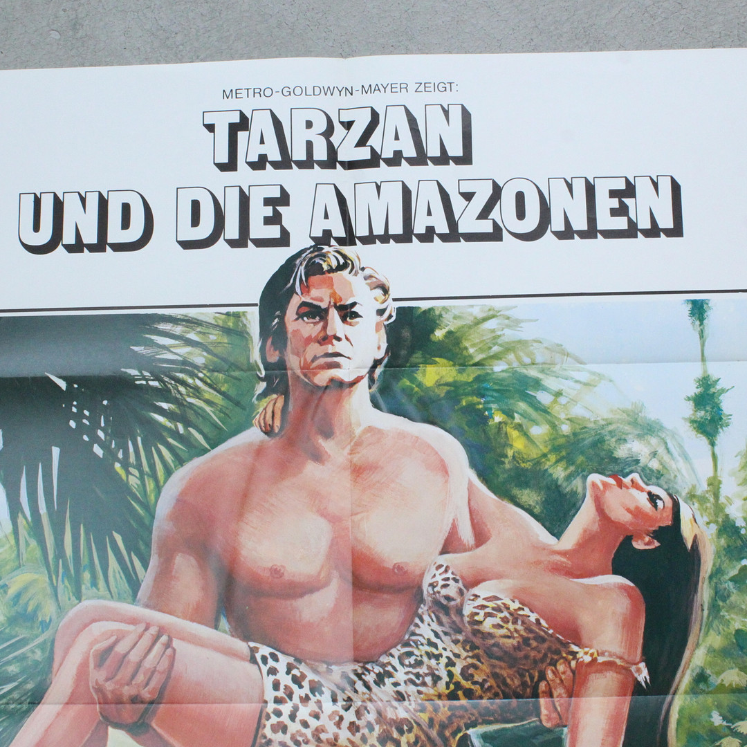 'Tarzan und das Leopardenweib' und 'Tarzan und die Amazonen', Filmplakate der Wiederaufführungen.