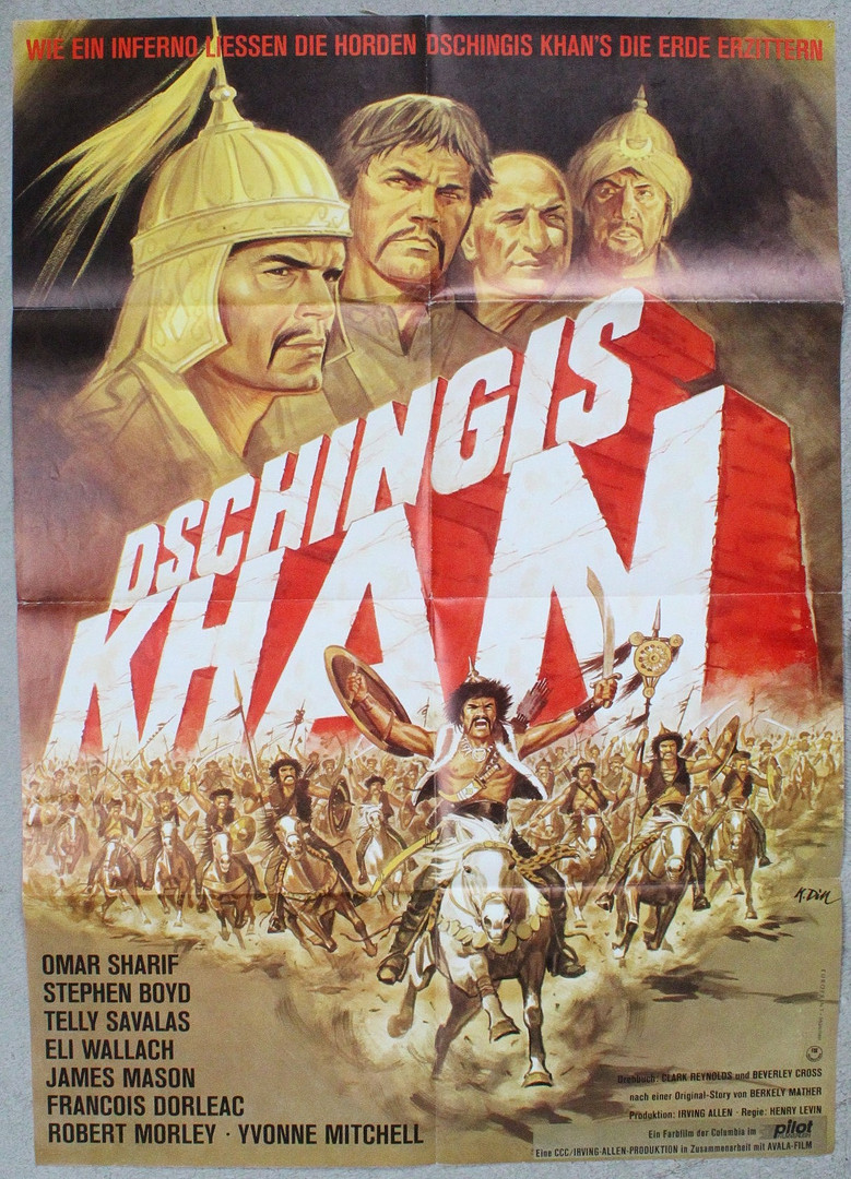 Deutsche Filmplakate - 'Die oberen Zehntausend', 'Picknick', 'Das verflixte 7. Jahr' und 'Dschingis Khan'.