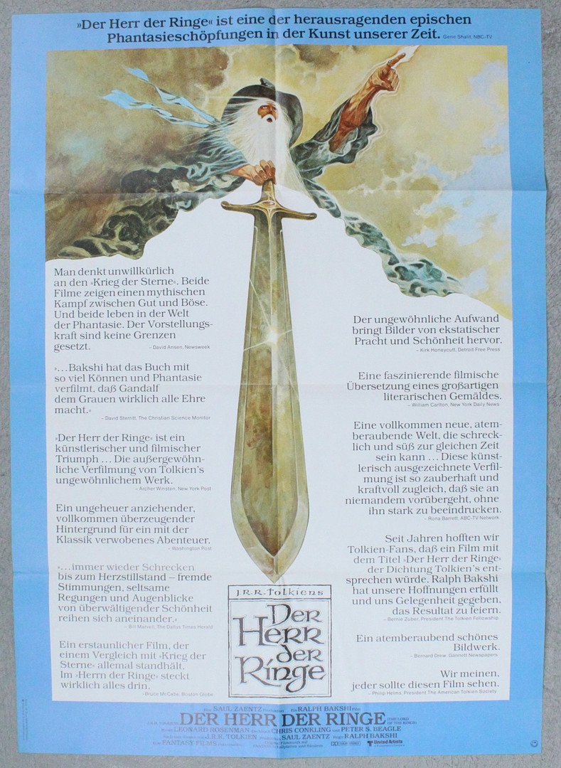 Konvolut deutsche Filmplakate - u.a. 'Der Herr der Ringe', 'Dracula - Eine Love Story' und 'Goldrausch'.
